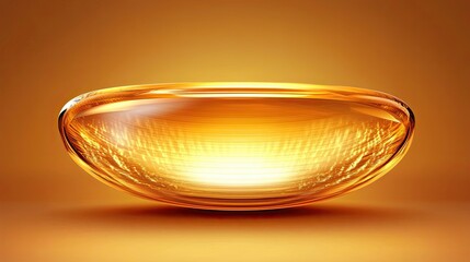 Poster - Amber Glass Bowl Glowing Inner Light Abstract Design