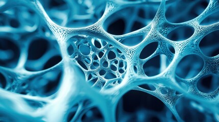 Abstract Blue Network Structure Close Up