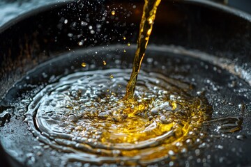 Wall Mural - Used Cooking oil being poured to container