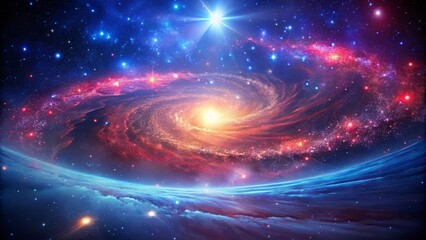 Wall Mural - cosmic symphony a celestial tapestry of glowing nebulae, twinkling stars, and a distant planet's mis