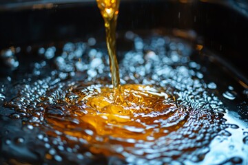 Wall Mural - Used Cooking oil being poured to container