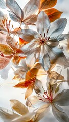 Wall Mural - Delicate flowers with soft colors in a close-up arrangement or display