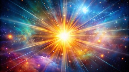 Wall Mural - cosmic radiance a stellar burst of light and color illuminating the vast canvas of the night sky