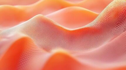 Abstract Orange Wave Pattern Digital Texture
