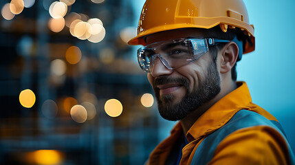Poster - maintenance expert wearing safety gear smiles confidently at work