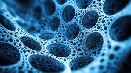 Abstract Blue Cellular Structure Detailed Network
