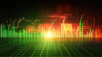 Poster - Vibrant Stock Market Data Visualization with Dynamic Graphs and Charts