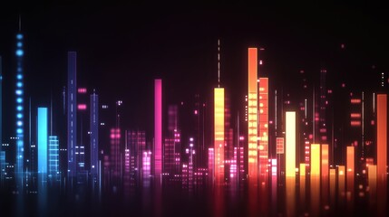Poster - Colorful Soundwave Visualization with Bright Bars and Lights