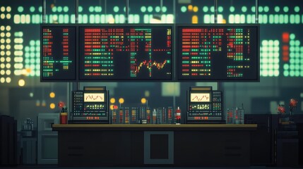 Poster - Colorful Digital Trading Dashboard with Charts and Information Display