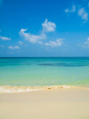 Horizon beautiful photography landscape summer season vertical view tropical sea beach white sand clean blue sky background calm nature ocean wave water travel holiday at samae san island sun day time