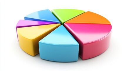 Leinwandbilder - Colorful Pie Chart Segments for Data Visualization and Analysis