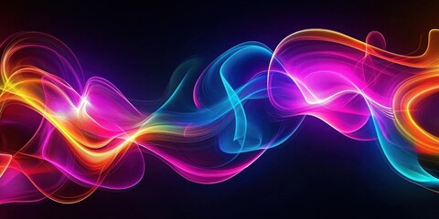 Poster - A colorful, wavy line that is purple, blue, and green