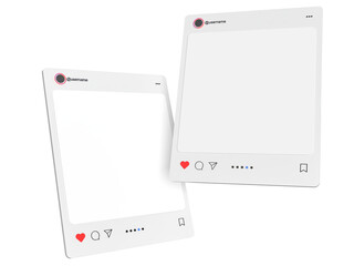 Wall Mural - social media post interface 3d element mockup. social mobile app page template design suitable for s