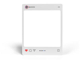 social media post interface 3d element mockup. social mobile app page template design suitable for s