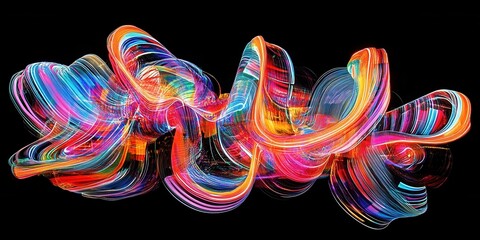 Poster - A colorful, swirling, and abstract design with a rainbow of colors