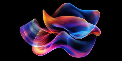 Poster - A colorful, abstract image of a wave with a blue and orange swirl