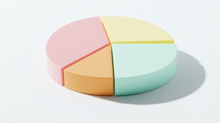 Fototapete - Modern Abstract Pie Chart Design in Soft Pastel Colors