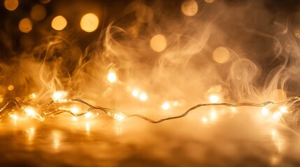 Aufkleber - Soft Glowing Lights with Steam and Bokeh Effect in Dark Background