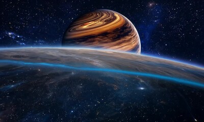 Wall Mural - earth and moon in space