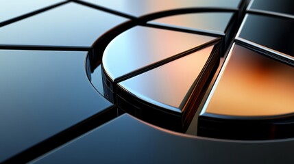Poster - Abstract geometric shapes with reflections on a smooth surface