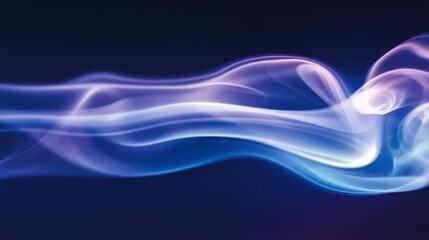 Fototapete - Ethereal Blue and Purple Smoke Flowing Gracefully on Dark Background