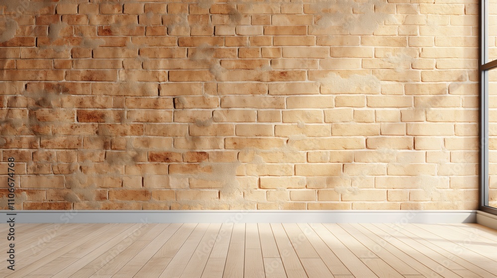 Minimalist Block stone brick wall empty room interior background blank ...
