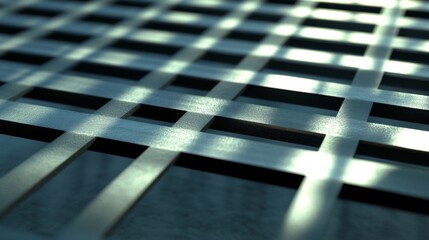 Fototapete - Abstract close-up of grid pattern casting shadows on surface
