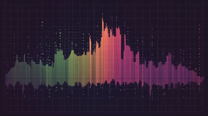 Poster - Colorful Sound Wave Visualization Against Dark Background