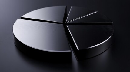 Poster - black circular pie chart design with four segments on dark surface