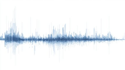 Aufkleber - Blue Sound Wave Pattern on White Background in Abstract Design