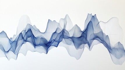 Leinwandbilder - Abstract Waveform Pattern with Flowing Lines in Blue and White