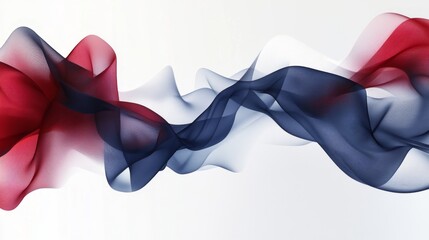 Poster - Abstract Wave Design in Red, White and Blue Colors on White Background