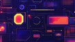 © Plaifah - Vivid Abstract Digital Background with Neon Geometric Shapes