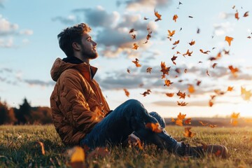 Poster - Transforming mental health struggles into spiritual understanding compassionate imagery in natural settings
