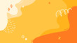 © VVadi4ka - Vector illustration. Hand drawn fun memphis pattern, doodle shapes and lines. Colorful joyful design elements for web banner, website template, horizontal wallpaper. Orange bright color palette