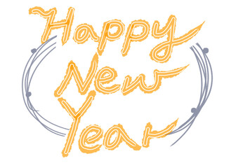 Wall Mural - Festive Happy New Year Typography Illustration