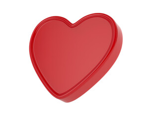 Wall Mural - red heart on white background. isolated 3d illustration