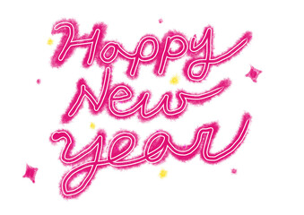 Wall Mural - neon happy new year graphic design