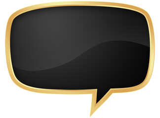 Sticker - Black Speech Bubble with Gold Frame