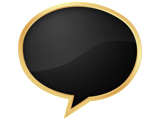 Sticker - Black Speech Bubble with Gold Frame