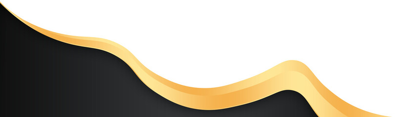 Sticker - Black and Gold Footer Wave Banner