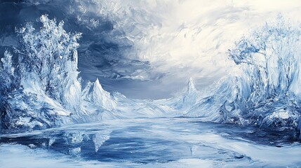 Poster - Winter Wonderland: A Serene Landscape of Ice and Snow