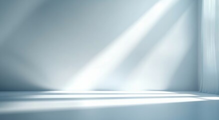 Poster - Minimal Abstract Light Blue Background for Studio Presentation with Soft Shadows and Clean Design