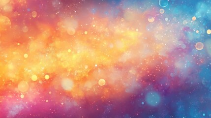 Poster - A vibrant bokeh background features glowing orbs in warm and cool colors, inspiring creativity.