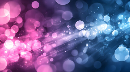 Poster - A vibrant, abstract background featuring swirling bokeh lights in pink and blue tones, creating a dreamy, atmospheric effect