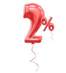 2 Percent Offer Red Balloon 3D