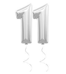 Poster - Balloon Silver Number 11