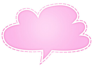 Wall Mural - Pink Speech Bubble with Dashed Frame