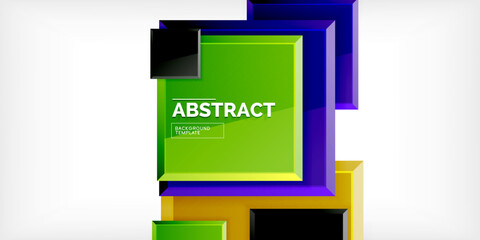 Poster - Colorful squares with reflections abstract background design. Vector Illustration For Wallpaper, Banner, Background, Card, Book Illustration, landing page