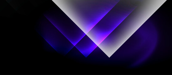 Poster - Dark neon colors with glass square shapes